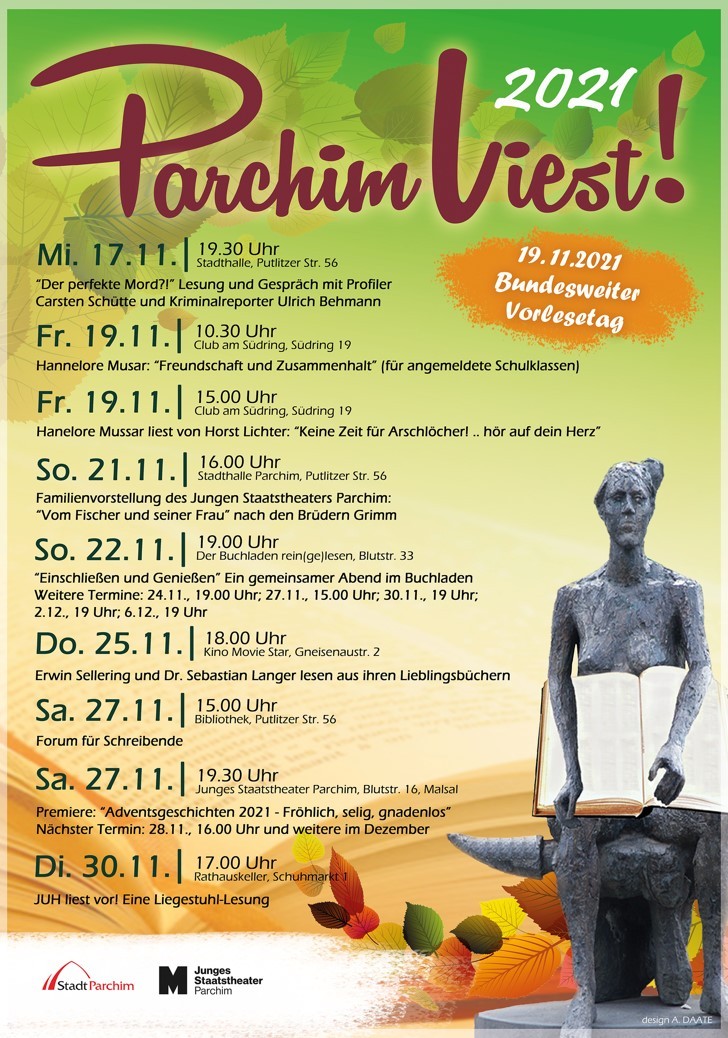 Plakat Parchim Liest Veranstaltungsplan "Parchim liest!" 2021