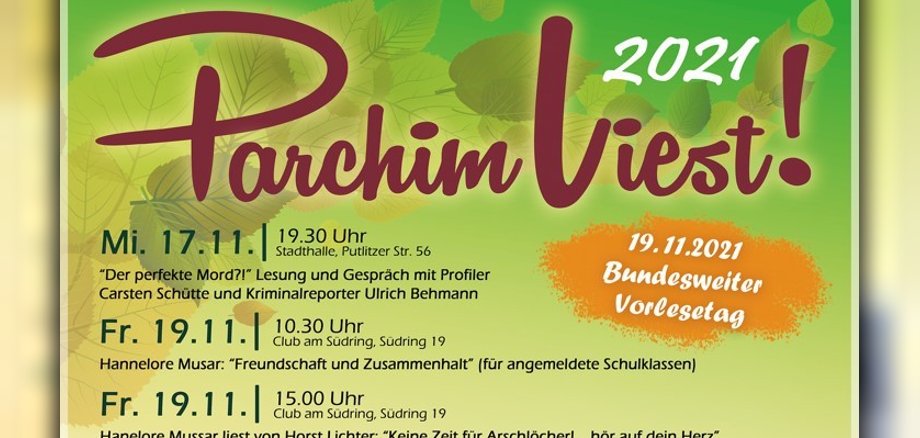 Veranstaltungsplan "Parchim liest!" 2021