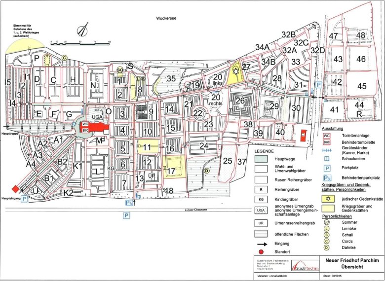 Übersichtsplan Friedhof Parchim