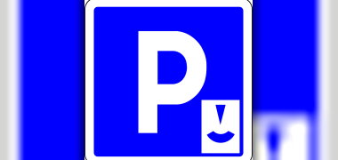 Symbol für Parken mit Parkscheibe