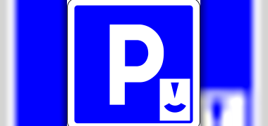 Parkscheibe Symbol für Parken mit Parkscheibe