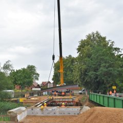 Baustelle Brücke über die Alte Elde bei Damm.