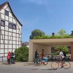 Visualisierung der Fahrradstation Mönchhof.
