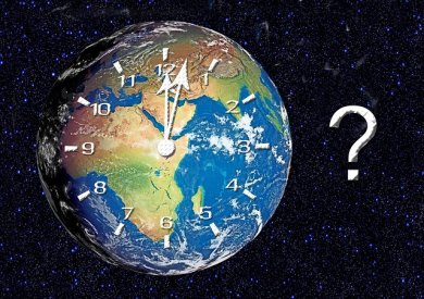 Erde Sinnbildliche Darstellung des Klimaschutzes: Die Erde als Uhr dargestellt