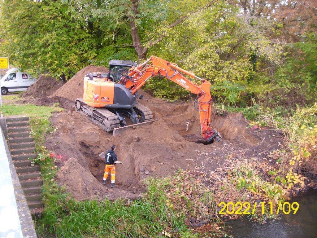 Baustart an der Brücke über die Alte Elde bei Damm