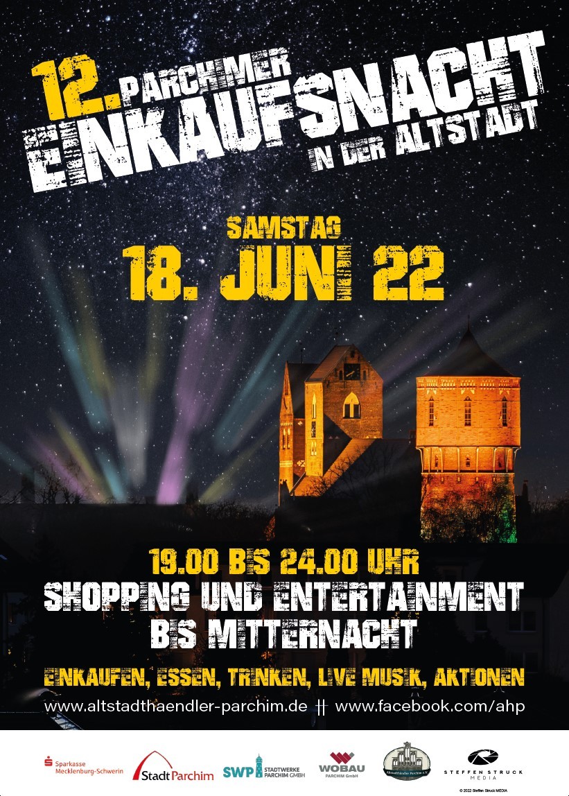 Plakat der 12. Einkaufsnacht 2022