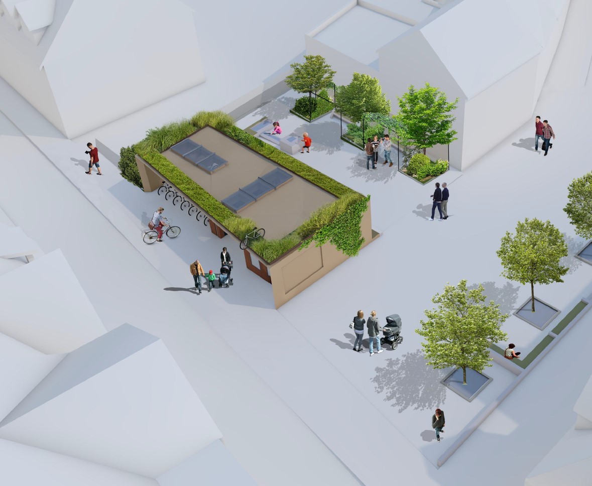 Visualisierung der Fahrradstation am Mönchhof