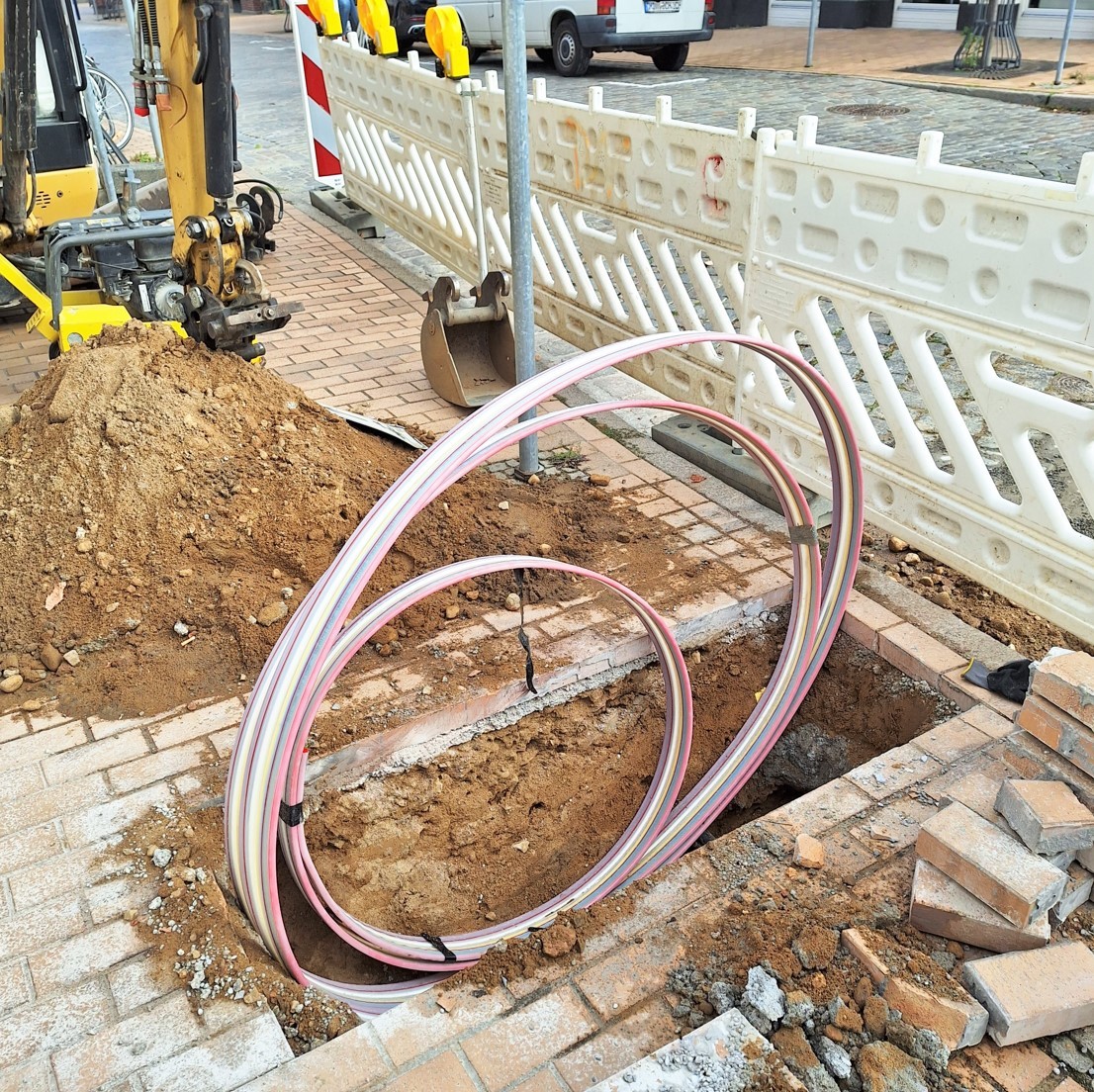 Bauarbeiten zum Breitbandausbau.