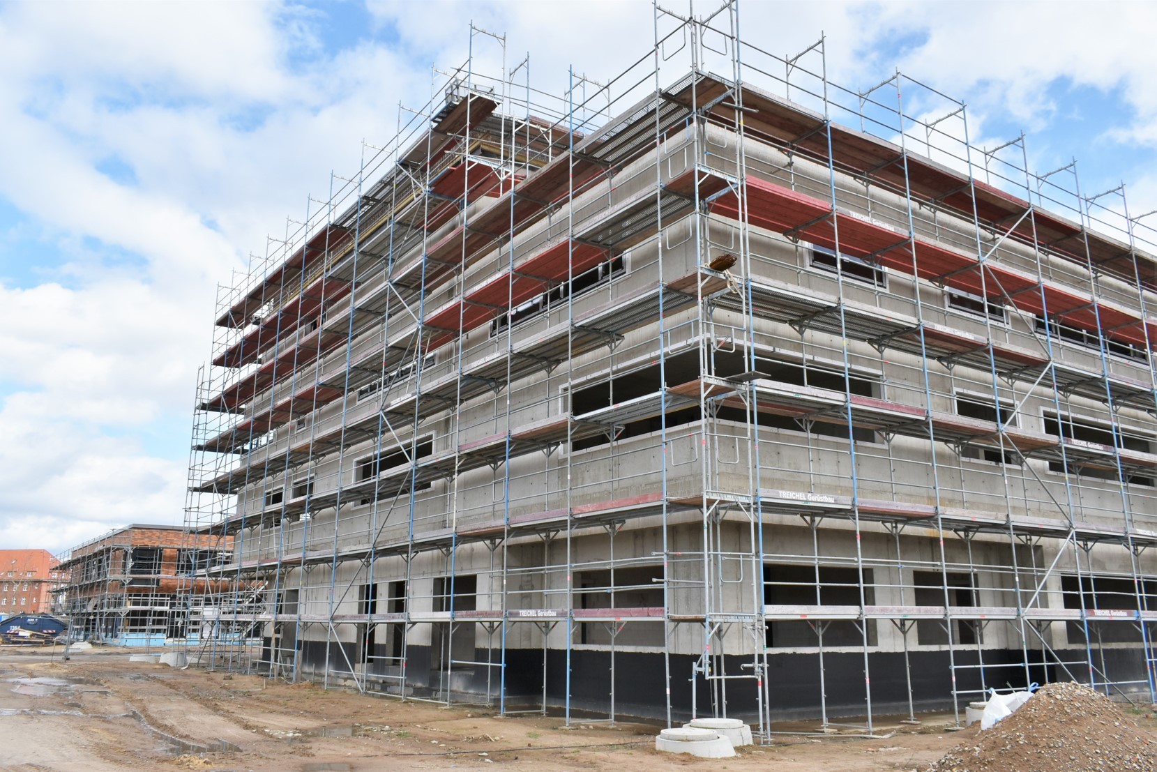 Der Rohbau der Parchimer Goethe-Regionalschule. 