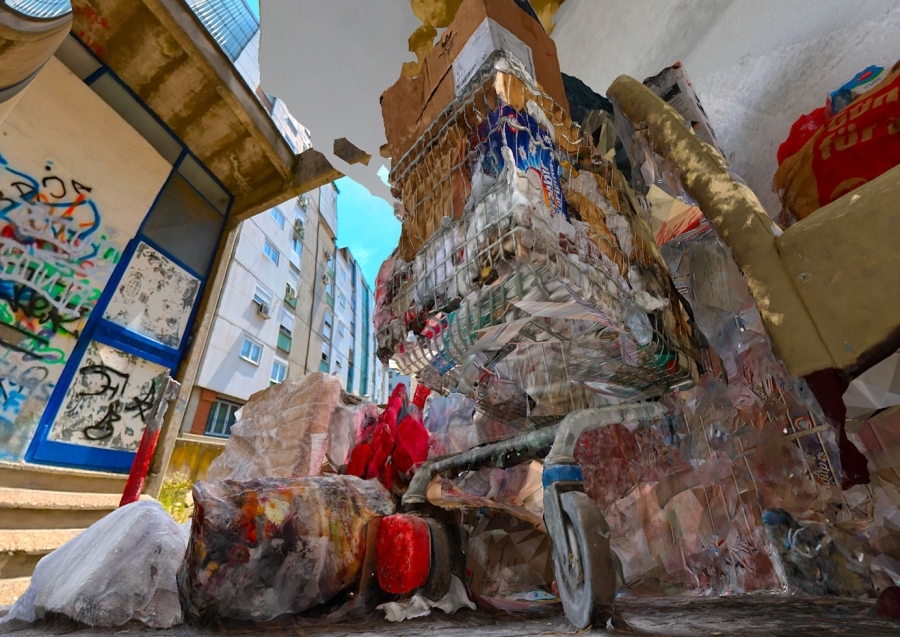 Benjamin Renter erschafft virtuell dreidimensionale Müllskulpturen.