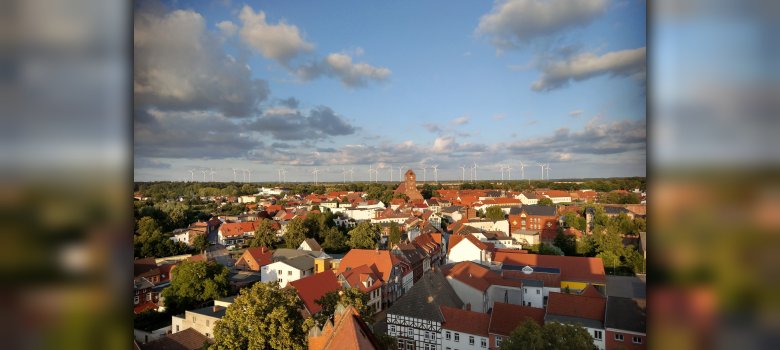 Sonne über den Dächern Parchims